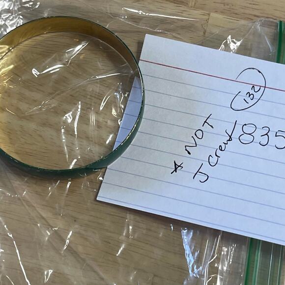 bangle bracelet deep green enamel costume jewelry - Picture 9 of 9